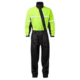 JDC Motorrad Kombi - Regenkombi - 1-Stück - Wasserdichter Regenschutz - SHIELD - Schwarz...