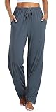 Vlazom Damen Schlafanzughose Modal Lang Weich Loungehose Freizeithose Yogahose...