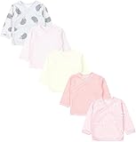 TupTam Baby Mädchen Langarm Wickelshirt Baumwolle 5er Set, Farbe: Tupfen...