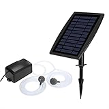 Kavolet Solarbetriebenes Luftpumpe, Solar-Aquarium Sauerstoffpumpe, Oxygenator,...