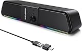 SENZER CS20 Pc Lautsprecher USB Powered Bluetooth Flowing LED Gaming Soundbar Lautsprecher...