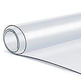 Tischfolie Transparent, PVC Tischdecke, 160*90cm(L*B),2 mm Dick, Tischschutz,...