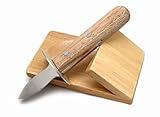 NERTHUS Austernmesser mit Boden, Holz, Edelstahl, 8,5 x 19,5 x 7,5 cm