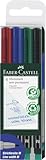 FABER-CASTELL 152604 - Marker Multimark, non-permanent, Stärke M, 4 Stück in Etui, je 1x...