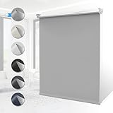 Verdunklungsrollo ohne Bohren Rollos für Fenster B45 x H170 cm (Stoffbreite 40cm)...