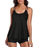 wihnsinop Tankini Damen Bauchweg Bademode Set Freizeit Badeanzug Tankinis Zweiteiler Sets...