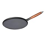 STAUB Crepes Pfanne aus Gusseisen, mit Holzgriff, rund 28 cm, Für alle...