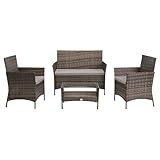 SVITA Brooklyn Gartenmöbel Poly Rattan Sitzgruppe Essgruppe Set Sofa-Garnitur Lounge...