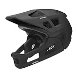 Qianly Erwachsener Mountainbike Fahrradhelm Radhelm mit Abnehmbarem Kinnschutz für Den...