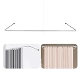 Duschvorhangstange U Form Duschstange Ecke, Duschspinne für Badewanne Verstellbare Stahl...
