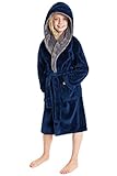 CityComfort Fleece Bademantel Kinder Frottier Robe Jungen Bademantel Plüsch...