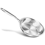 HOUSLUX Pfanne Edelstahl Bratpfanne unbeschichtet, Induktionskompatibel...