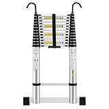 STANEW Teleskopleiter Aluminium 5 m,Rutschfester Klappleiter Stehleiter...