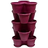 ENGELLAND 5X Blumentopf Säulentopf Pflanzturm Hochbeet Pflanztopf-Kübel mit...