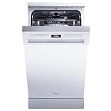 Midea SF 5.45NW10C Geschirrspüler 45cm Freistehend & Unterbaufähig, 10 Maßgedecke, 7...