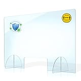 PLEXMANN Plexiglas Spuckschutz Trennwand 4mm Acrylglas Schutzwand - Transparent...