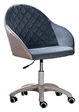 Ergonomischer Schreibtischstuhl mit Samtbezug, mittlere Rückenlehne, Drehstuhl für Büro...