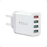 USB Ladegerät, Cshare 4-Ports 33W Ladestecker mit QC 3.0 Schnellladegerät Mehrfach, USB...