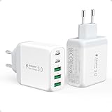 2er Pack USB C Ladegerät, Gcstnn 50W 5 Port 2USB C & 3USB A Schnellladegerät Mehrfach...