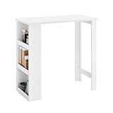 SoBuy Küchentheke Bartisch mit 3 Ablageflächen, Stehtisch für Kleine Räume,...