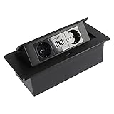 Einbausteckdose, 16A 250V Tischplatte Versteckt Steckdose, Tischsteckdose mit 2 Steckdosen...