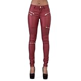 Crazy Lover Damen Kunstleder Leder Look Hosen Damen Biker Stretch Coated (36,...