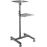 Beamerwagen TS-8 mit 2 Ablage-Ebenen, Gummirollen und komplett aus Metall Projektorwagen...