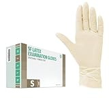 SF Latexhandschuhe S Weiß – 100 Stück Einweghandschuhe, Einmalhandschuhe,...