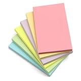 6 Blöcke 76 x 127 mm Große Haftnotizen, 6 Pastellfarben, Sortiert,...