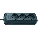 Brennenstuhl Eco-Line Steckdosenleiste 3-Fach (Mehrfachsteckdose mit erhöhtem...