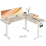 Claiks Eckschreibtisch Höhenverstellbar 160x140cm mit Dual-Motor, Schreibtisch L Form...