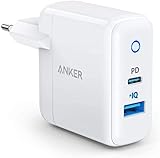 Anker PowerPort PD 2 Wandladegerät, 32W Dual-Port USB-C, 20W Power Delivery, 12W PowerIQ,...