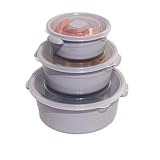 astor24 3er Set Mikrowellen Geschirr - Töpfe Set 2L, 1L, 0,5L - Vorrats Dose Aufbewahrung...