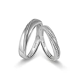 Meissa 2 Paar Ringe für Damen und Herren 925 Sterling Silber Ehering passende Versprechen...
