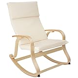 tectake® Holz Schaukelstuhl, Schaukelsessel mit Armlehnen, Rocking Chair,...