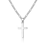 CERSLIMO Kreuz Kette Herren Damen, Kette mit Kreuz Silber Halskette Anhänger Kreuz für...