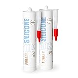 Klare Silikon Bad Dichtmasse [2 x 310 ml] - Professionelles Silikon Transparent...