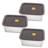 COLLBATH 3 Teiliges Set Edelstahl Lebensmittelbehälter Mit Deckel Frischhaltedosen Für...