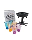 BOPS® - Schnapsglasspender für 6 Personen inklusive mehrfarbiger Gläser - Shot...