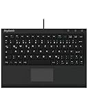 KeySonic extra Mini-Tastatur mit Touchpad, USB Kabel (2 m), voller Tastenumfang,...