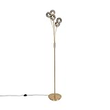 Qazqa - Landhaus I Vintage Moderne Stehlampe Gold I Messing 5-Licht mit...