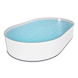 Ovalpool Stahlwandpool weiß Folie grau Poolset oval 360 x 737 x 150 cm als Einzelbecken...