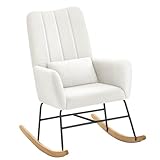 SONGMICS HOME Schaukelstuhl, mit Armlehnen, Relaxsessel, mit Fleece bezogen,...