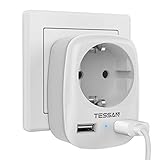 TESSAN USB Steckdose, Mehrfachstecker für Steckdose, 4000W Steckdosenadapter,...