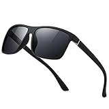 suoso Polarisiert Sonnenbrille Herren Damen Unisex Schwarz Retro Ultraleicht Rahmen UV400...