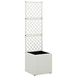 vidaXL Hochbeet mit Rankgitter 1 Topf Blumenkasten Blumenkübel Pflanzkasten Gartenspalier...