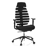 hjh OFFICE Profi Bürostuhl ergonomisch Ergo LINE II PRO Stoff Schwarz,...