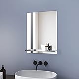 Meykoers Badspiegel mit Ablage Wandspiegel mit Regal 45x60cm Badezimmer Spiegel...