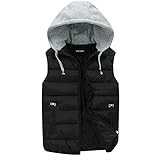 YOUTHUP Herren Steppweste mit Kapuze Leicht Winterweste Outdoor Dicke Freizeit...