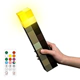 HLMNAKE Wall Fackel Nachtlicht 28cm mit Sound und Haken, Timer Fernsteuerbar Acht Farben...